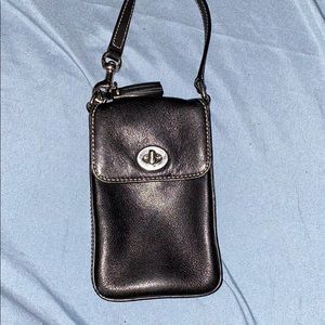 Black coach wristlit